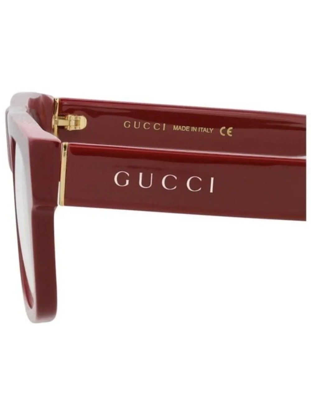 New Gucci Mens Square/Rectangle Burgundy Burgundy Transparent Fashion Designer E